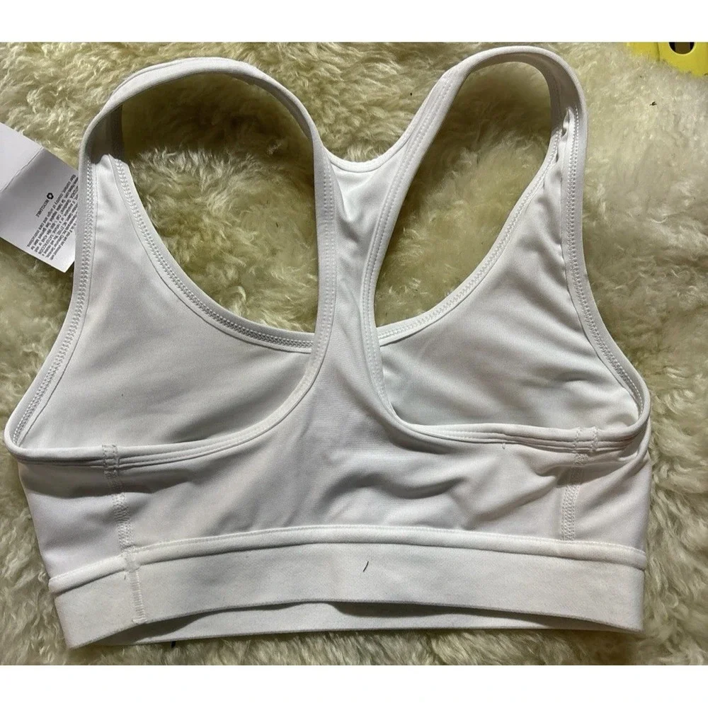 NEW Hanes Sport Active Gear Women's White Low Impact Unpadded Sports Bra, Medium